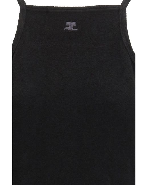 Courreges Black Mini Dress Logo