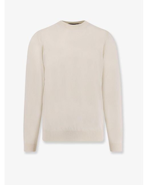 Boss White Wool, Silk And Cashmere Sweater for men