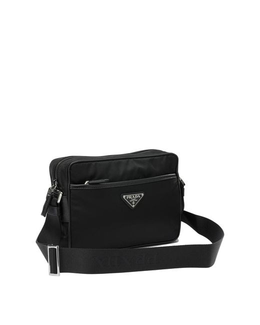 Prada Black Re-Nylon Saffiano Leather Shoulder Bag for men
