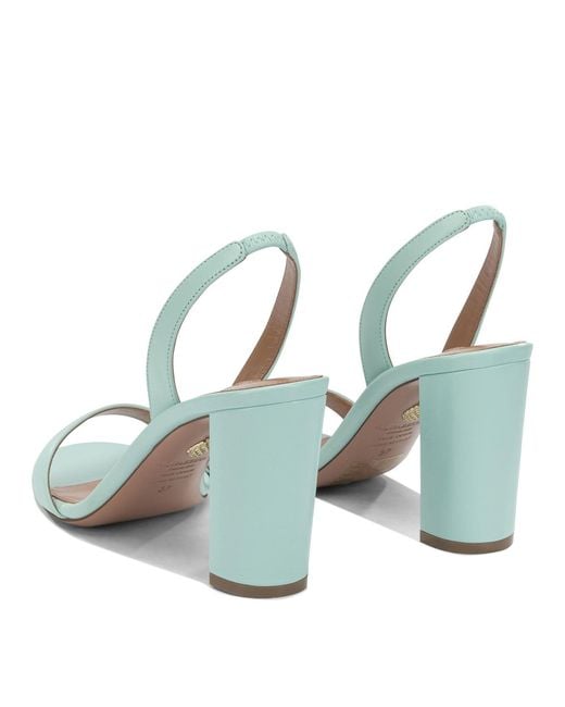 Aquazzura Metallic "So Nude Block 85Mm" Heeled Sandals