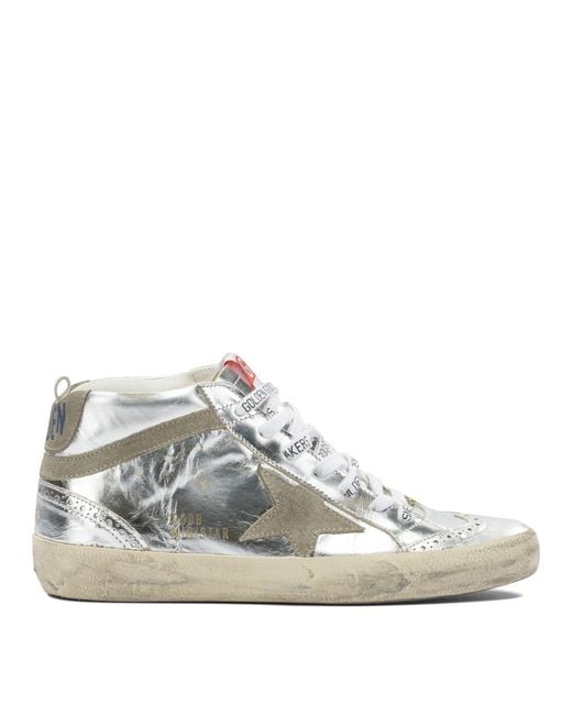 Golden Goose Deluxe Brand White "Mid Star" Sneakers