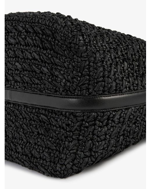 Totême Black Raffia Shoulder Bag