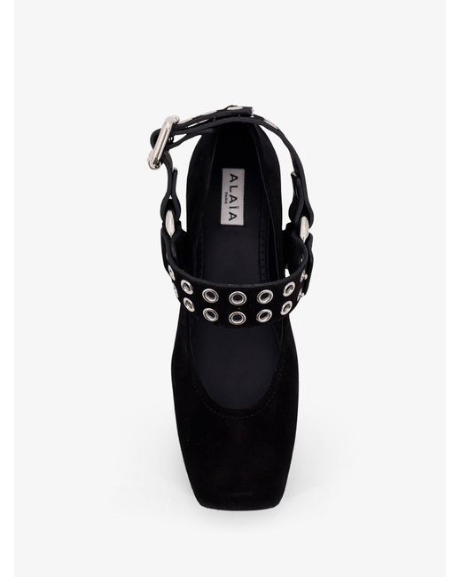 Alaïa White Suede Biker Flat Ballerinas