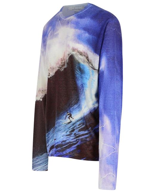ERL Blue Nylon Blend Sweater for men