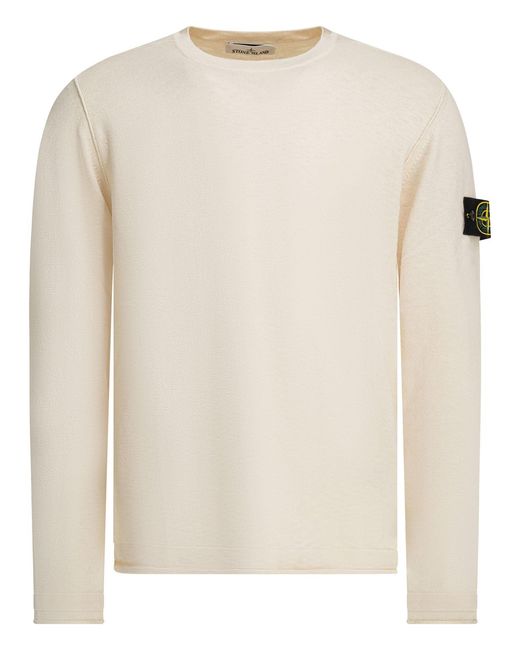 Stone Island Natural Compass Patch Crewneck Sweatshirt for men