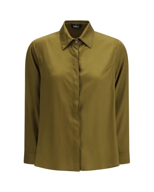 Ella Green Shirt Flared Viscose