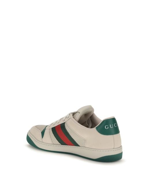 Gucci White Screener Sneakers for men