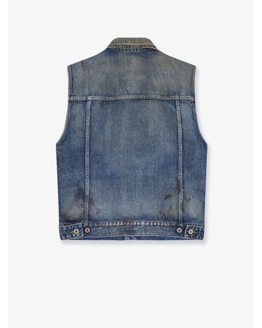 Rick Owens Blue Sleeveless Denim Jacket for men