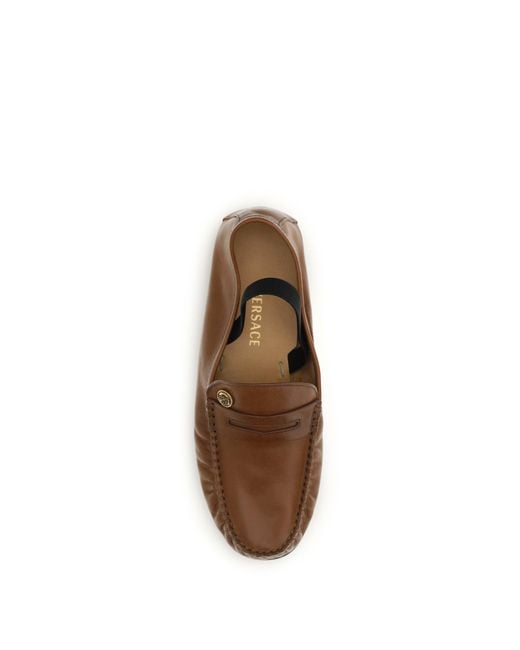 Versace White Leather Loafers