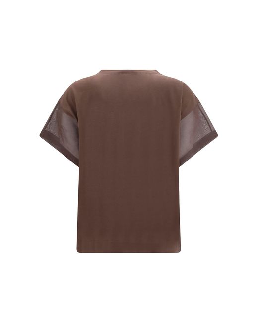 Brunello Cucinelli Brown Cotton T-Shirt