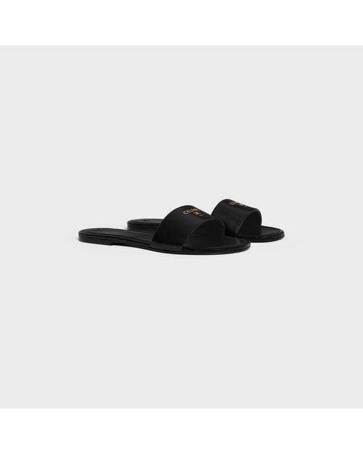 Céline Black Leather Sandals Mules