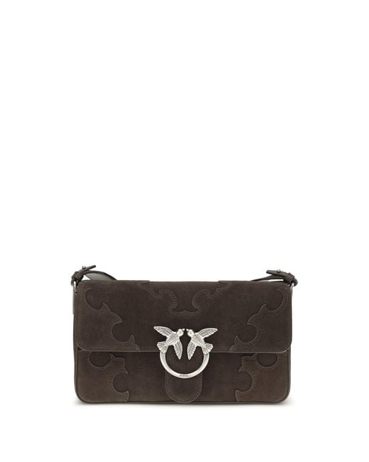 Pinko White Shoulder Bag Love One Slouchy Leather