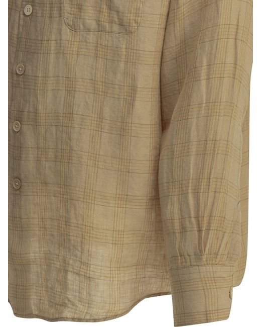 Our Legacy Natural Above Casual Linen Shirt