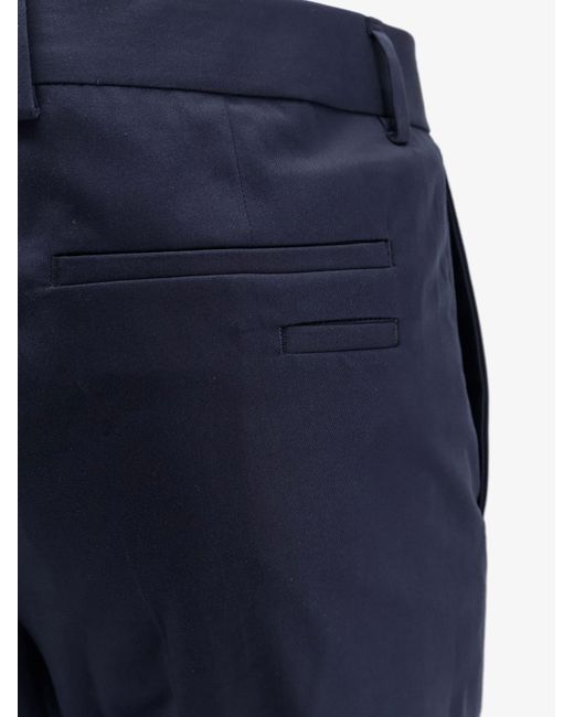 Boss Blue Cotton And Silk Trousers for men