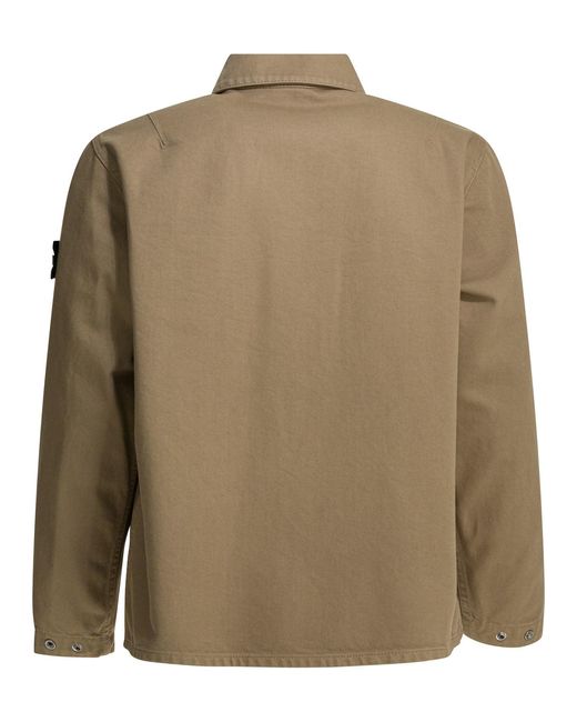 Stone Island Green Overshirt Cotton Jacket for men