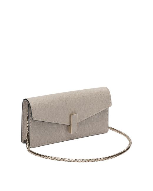 Valextra Gray Clutch "Iside" With Chain