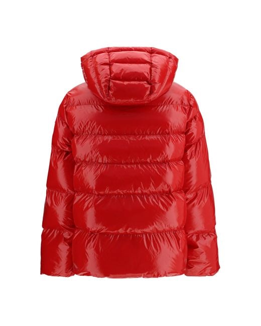 Pinko Red Eleodoro Hooded Down Jacket Rosso Wine