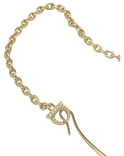 Ferragamo White "Gancini" Necklace