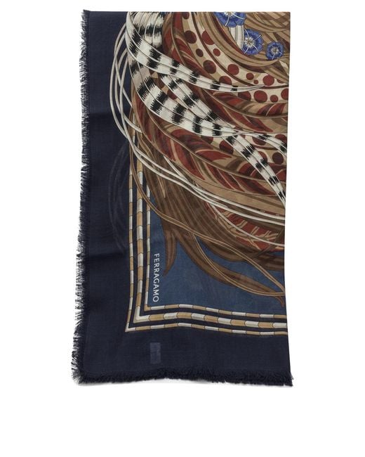 Ferragamo Blue Scarves & Silk Scarves