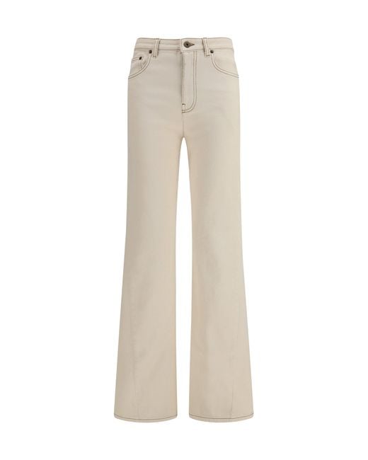Burberry Natural High-Waisted Bootcut Jeans