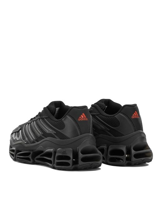Adidas Originals Black Megaride Ag Fabric Rubber Sneakers