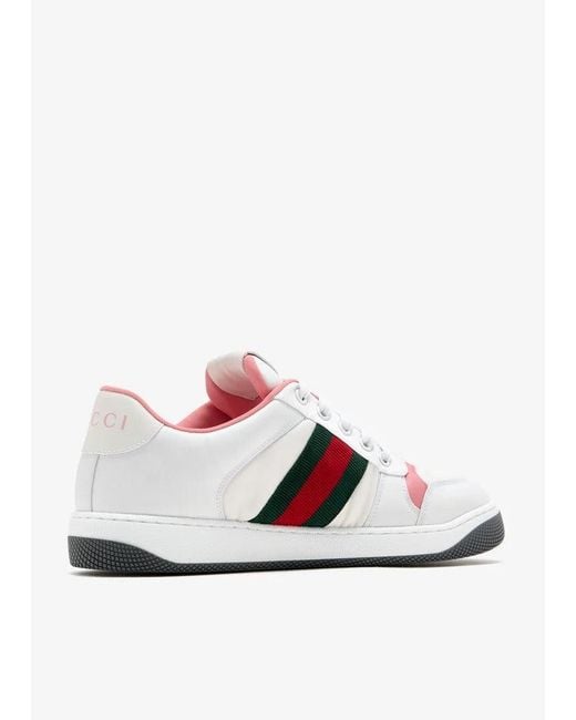 Gucci White Screener Sneakers
