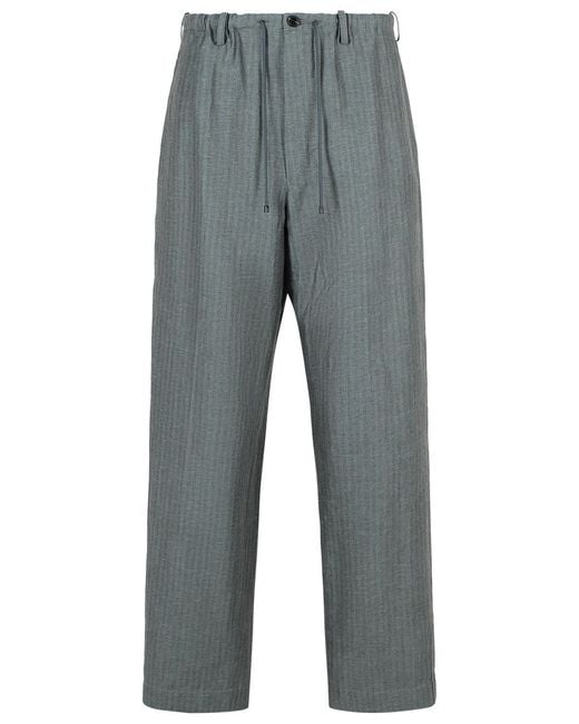 Dries Van Noten Gray Penny' Linen Blend Trousers for men