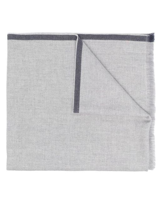 Brunello Cucinelli Gray Wool And Cashmere Scarf for men