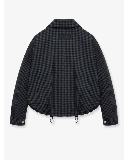 Loewe Blue Lightweight Wool Jacket Check
