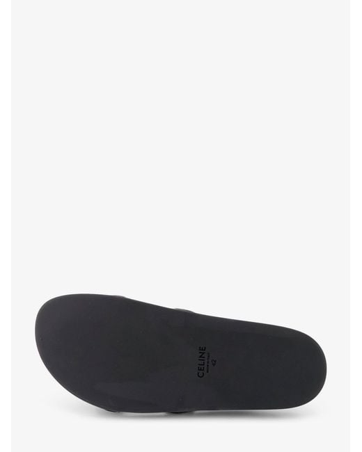 Céline Black Triomphe Leather Sandals for men