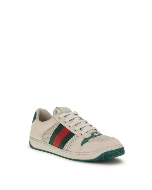 Gucci White Screener Sneakers for men