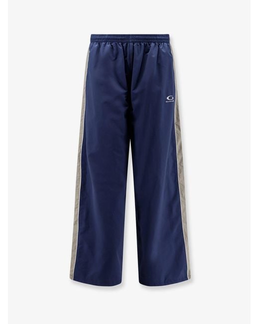 Balenciaga Blue Sporty Nylon Trousers for men