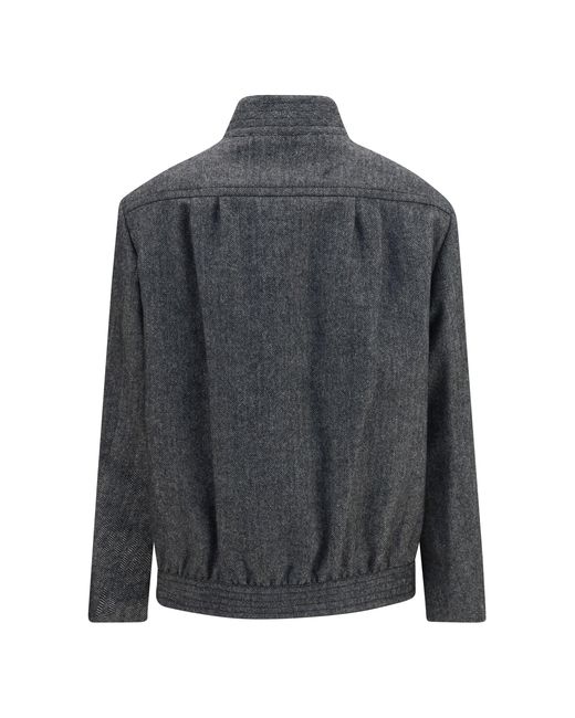 Blazé Milano Gray Blazè Milano Coiba Herringbone Wool Blend Jacket