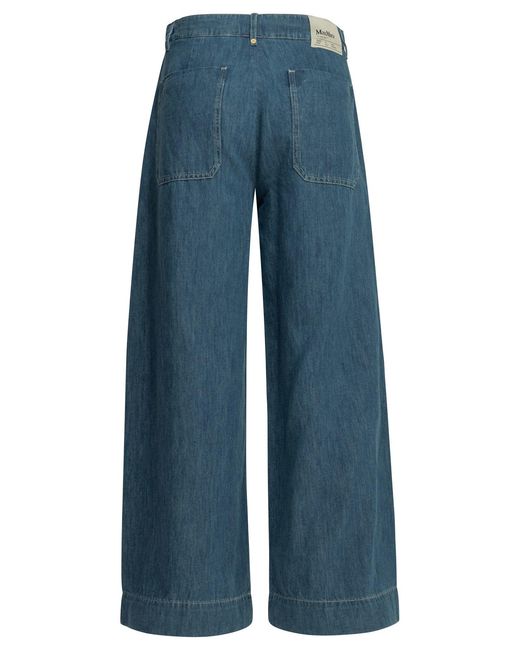 Max Mara Blue Wide Leg Jeans