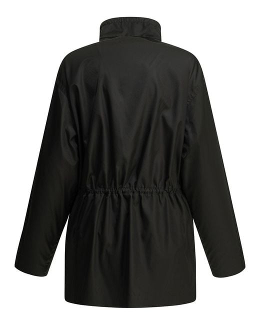 Prada Black Raincoat With Logo