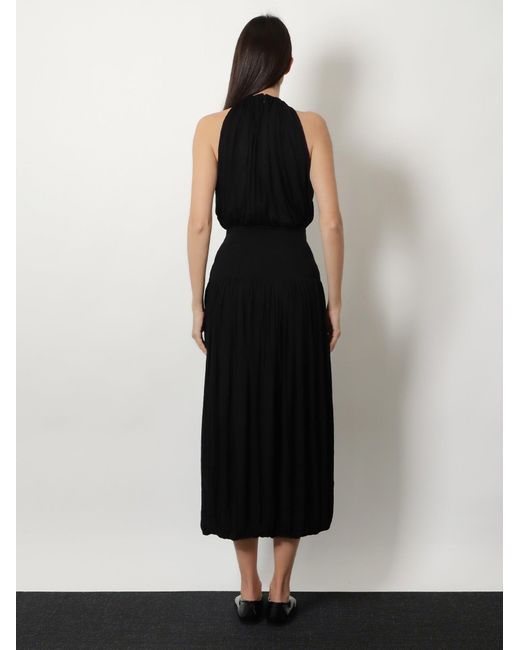 Totême  Black Soft Gathered Viscose Dress