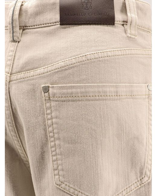 Brunello Cucinelli Natural The Loose Barrel Jean Denim Trousers