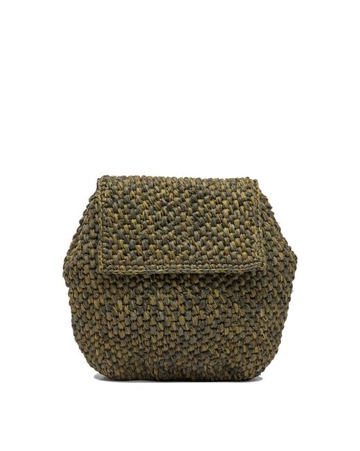 IBELIV Green Zazsavane Raffia Handbag