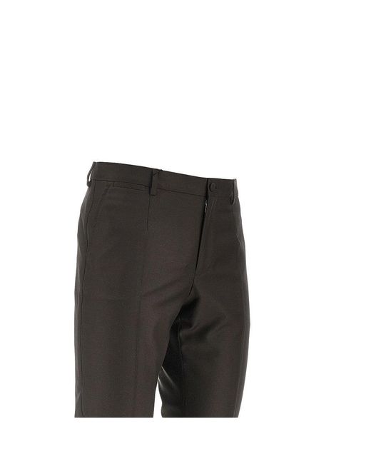 Dolce & Gabbana Black Virgin Wool Twill Tailored Pants for men
