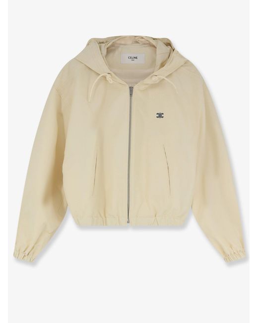 Céline Natural Cotton Blend Jacket With Logo
