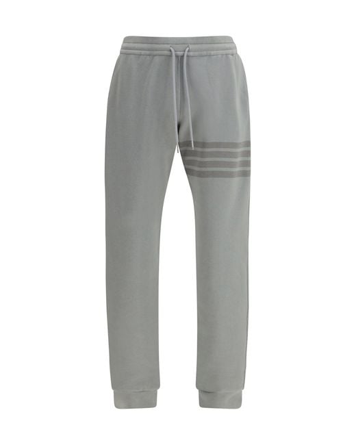 Thom Browne Gray Cotton Sweatpants for men