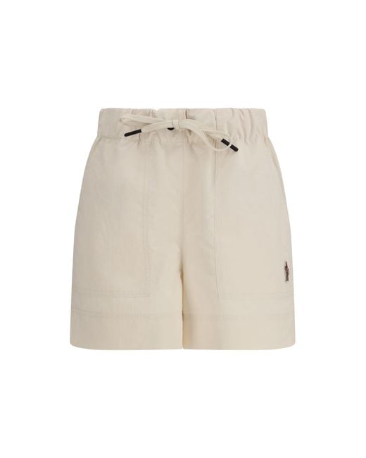 Moncler White Embroidered Shorts