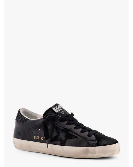 Golden Goose Deluxe Brand Black Deluxe Brand Super-Star Classic With List Low-Top Sneakers With Suede Inserts And Glittered Detail
