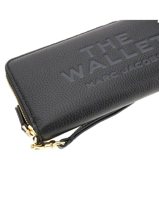 Marc Jacobs Black Grained Leather Zip-Around Wallet