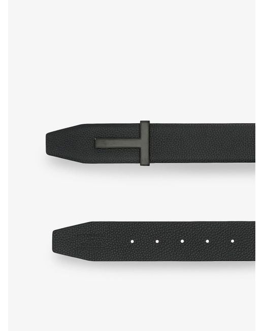 Tom Ford White Hammered Leather Belt for men