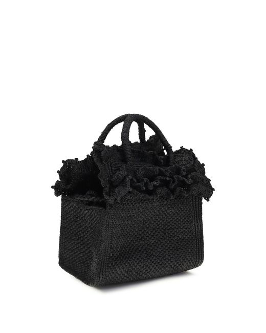 IBELIV Black Handbag Laguna Raffia