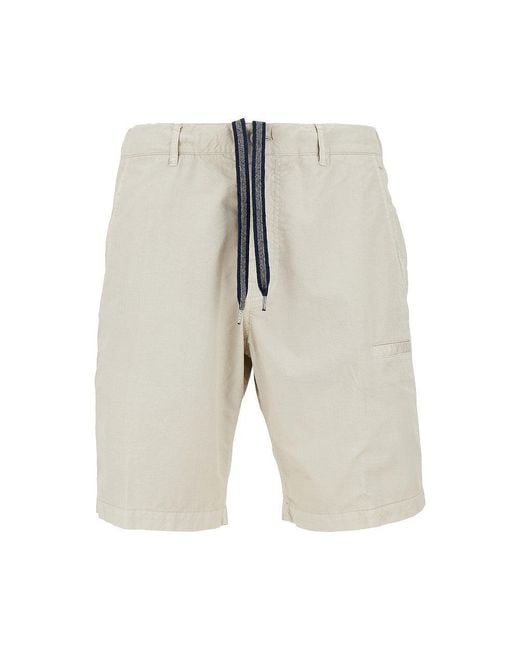 Aspesi Gray Cotton Micro Twill Shorts for men