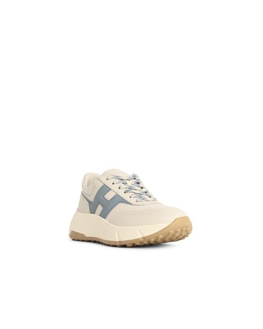 Hogan White Hi-Fi Ivory Leather Sneakers
