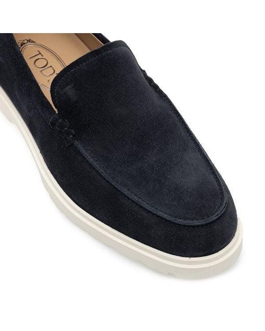 Tod's Blue Suede Leather Hybrid Loafers for men