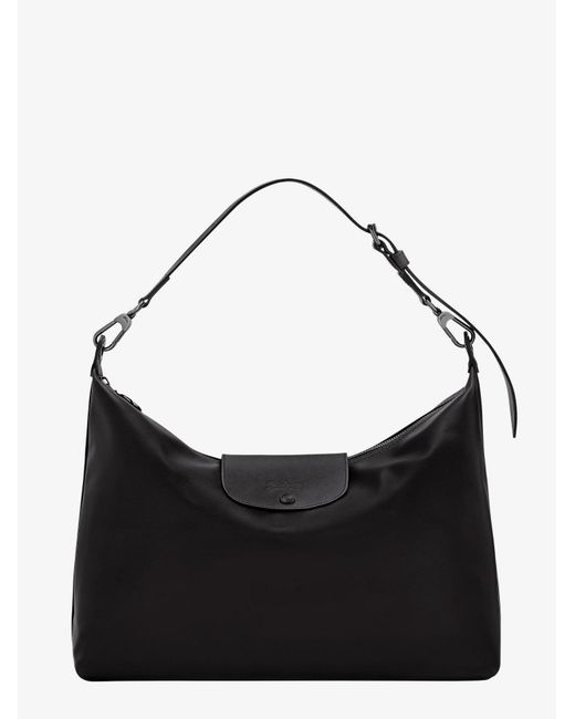 Longchamp Black Le Pliage Extra Xl Leather Shoulder Bag